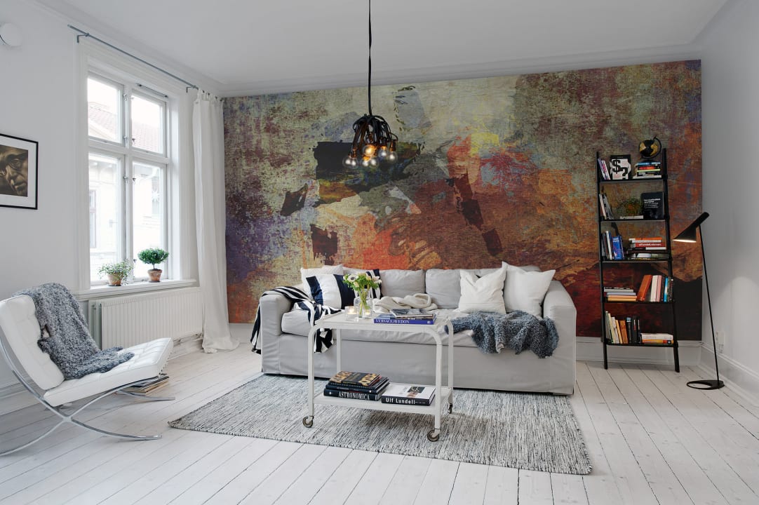 Rusty abstract wall mural