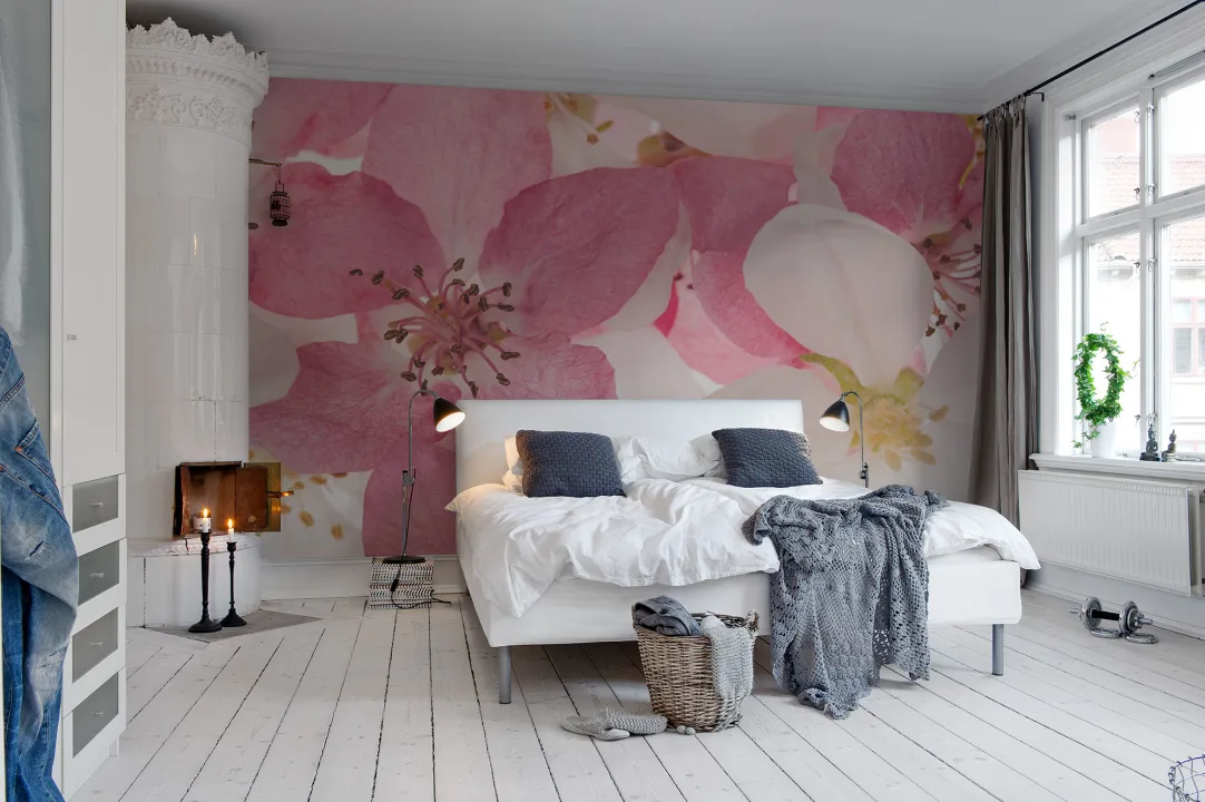 Tapet med rosa blommor