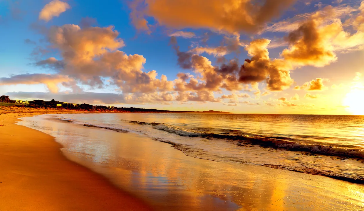 Sunset beach wall mural