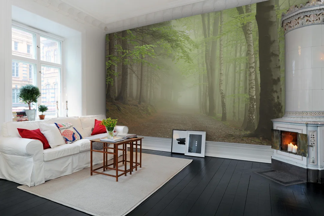 Wall mural with trees