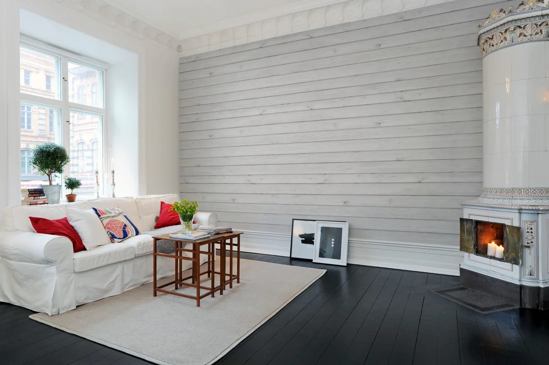 Wall mural with white boards