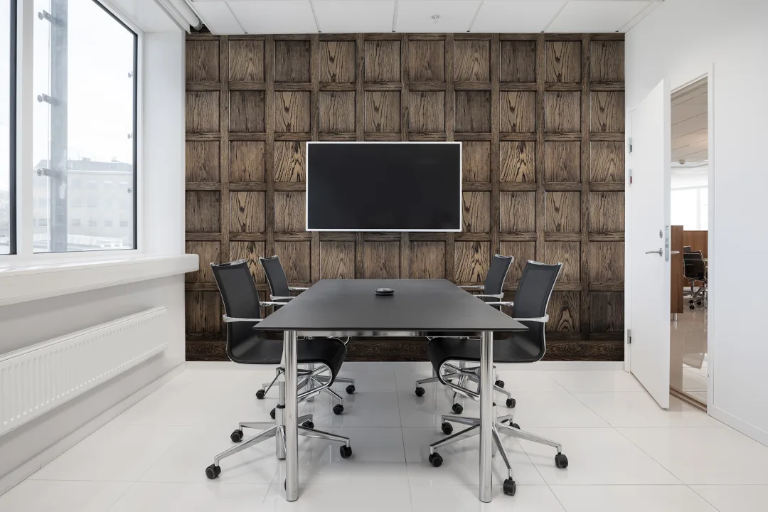 Wallpaper like wood panels in brown color
