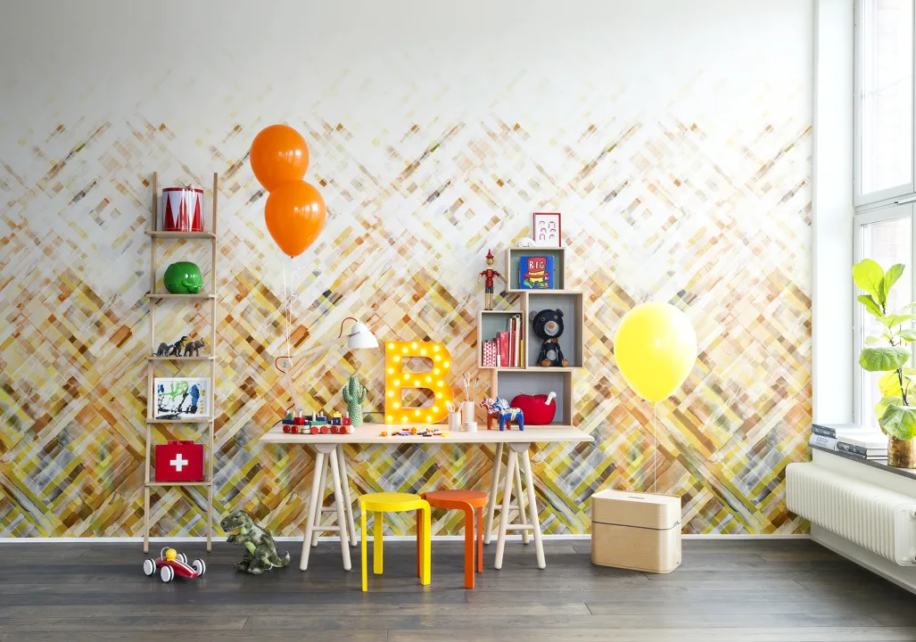Yellow weave wallpaper