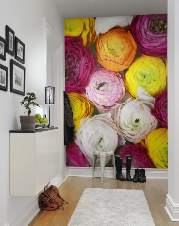 Bright colored flower wall mural