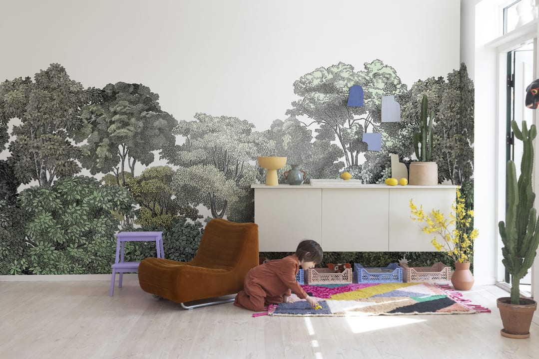 Forest wallpaper for the home or public environment
