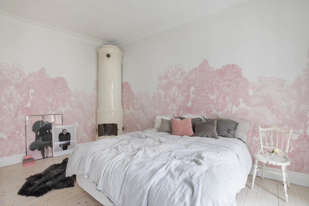 Een roze mural voor dagdromers