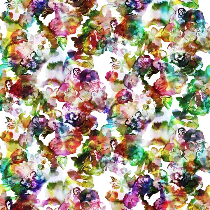 Multicolored aquarelle wall mural