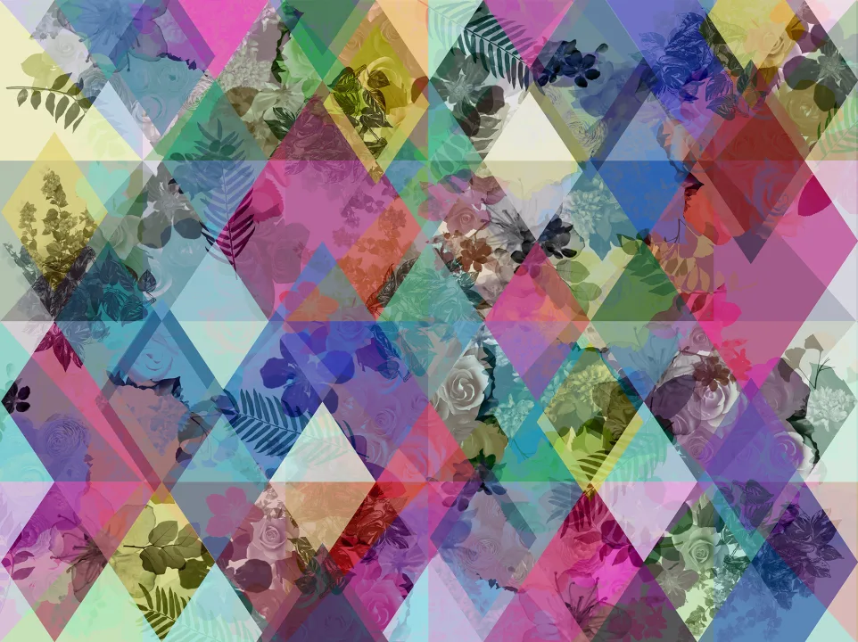 Geometrical wallpaper with harlequin pattern