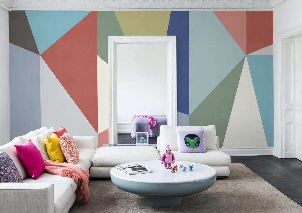 Diamond wallpaper, soft geometric design for walls