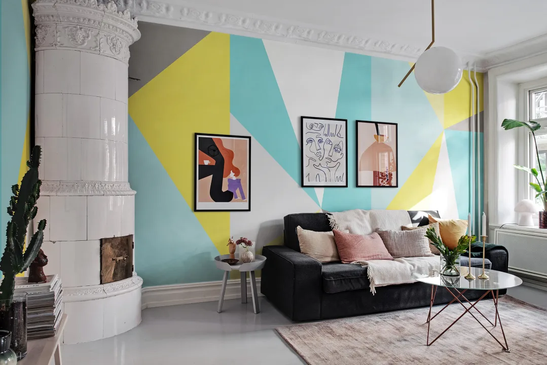 Diamond wallpaper, soft geometric design for walls