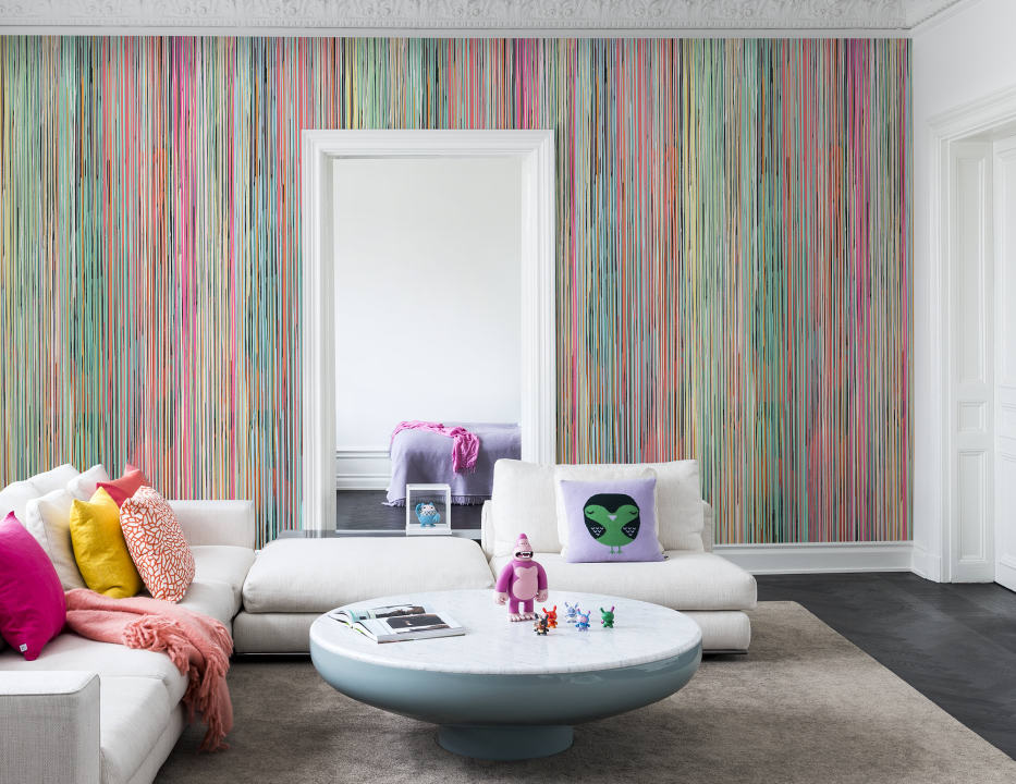 Verf op de muur.