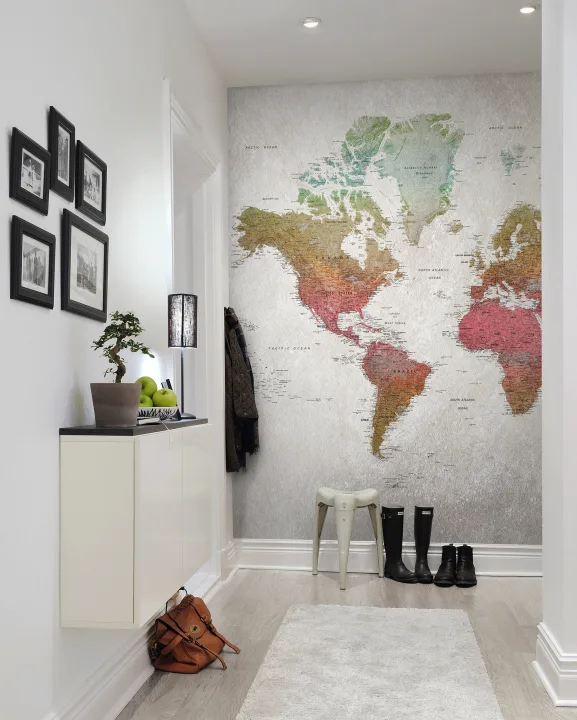 Une carte du monde colorée