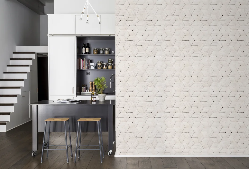 A braided wall in white