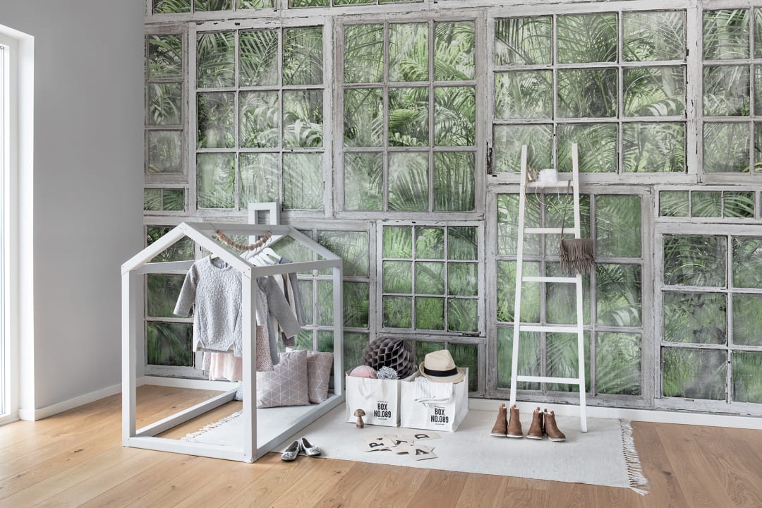 Add a touch of overgrowth with this wall mural