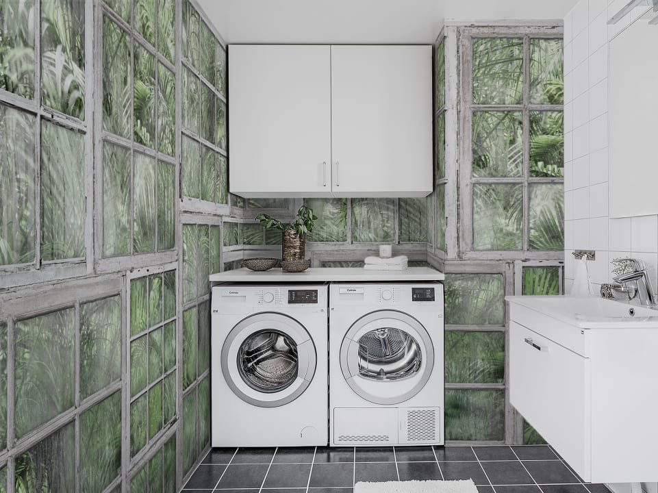 Add a touch of overgrowth with this wall mural