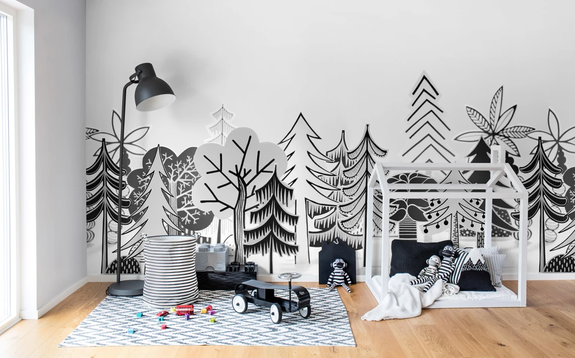 Minimalistinen 3D metsä
