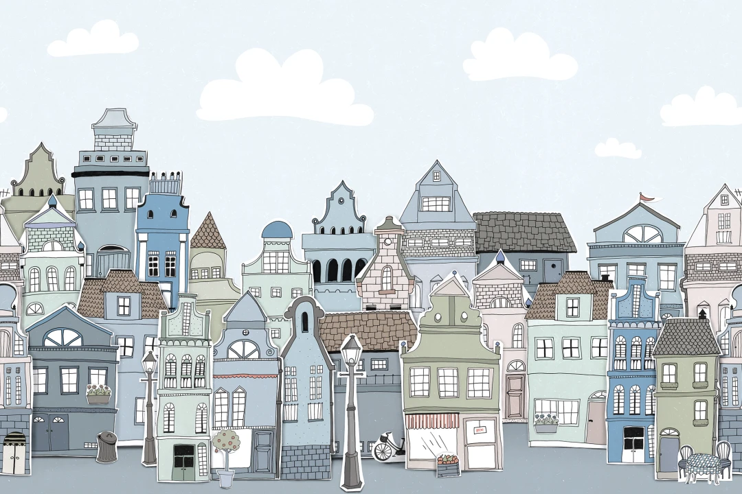 London Houses, Blue