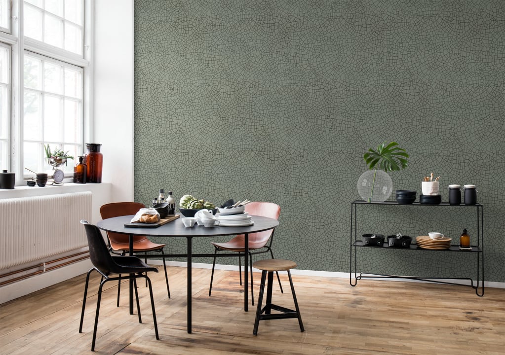 Design sofisticado em verde suave craquelado