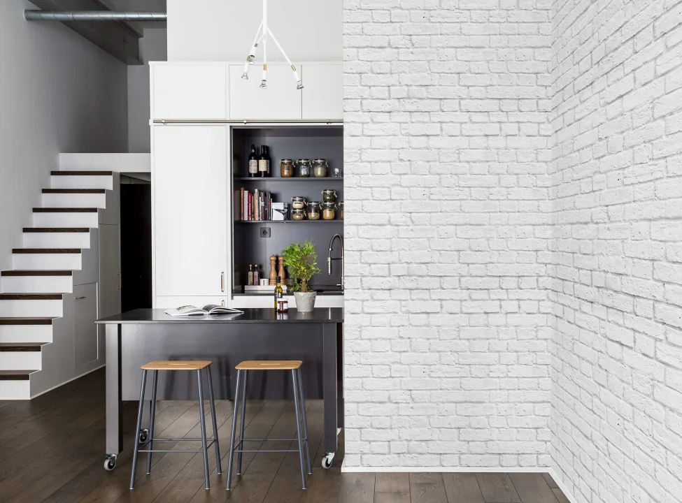 Stunning white brick wall