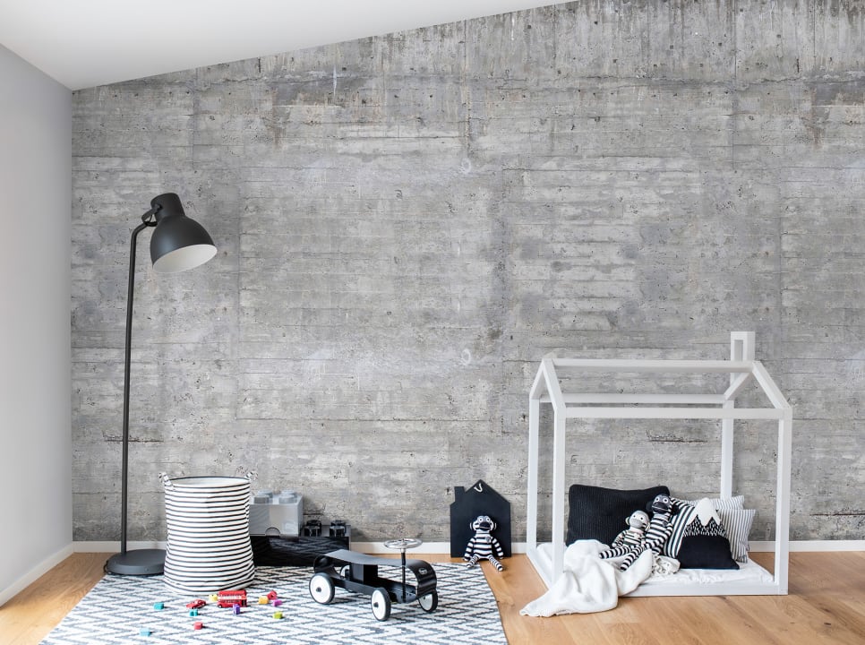 Realistic concrete wall mural