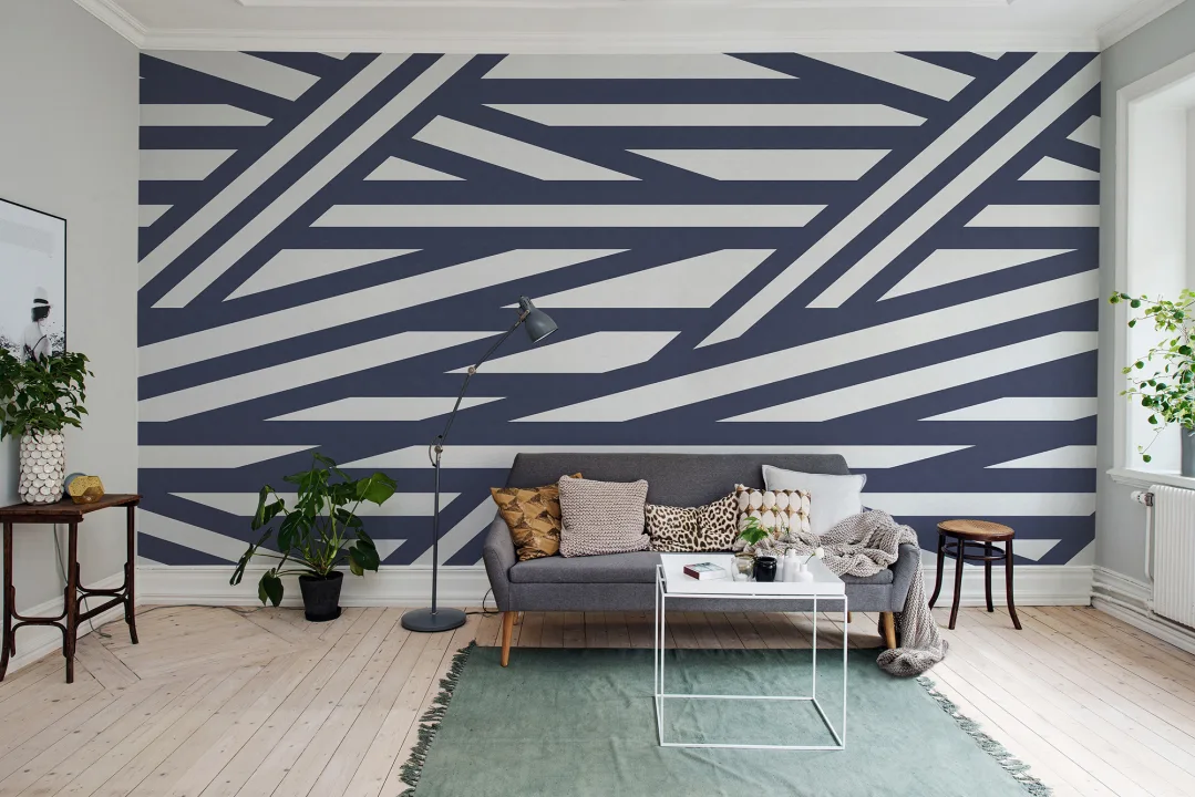 Un décor panoramique graphique avec une structure en lin