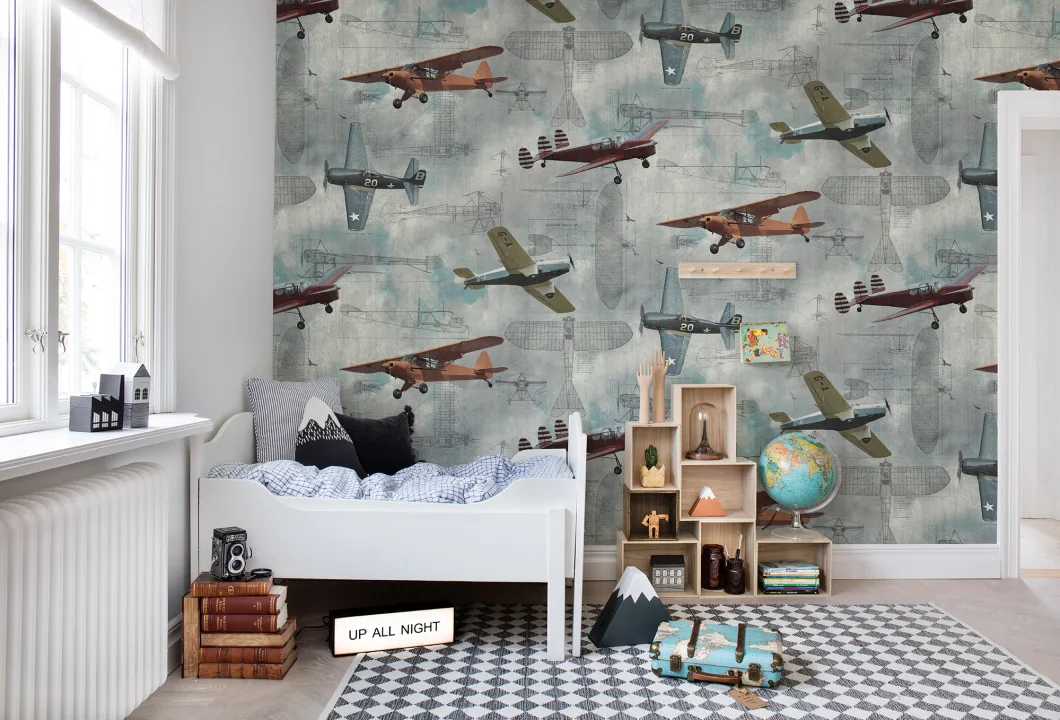 Nostalgic aero wall mural