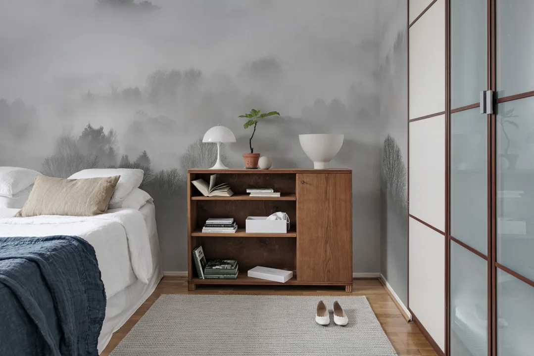 Misty morning wall mural design