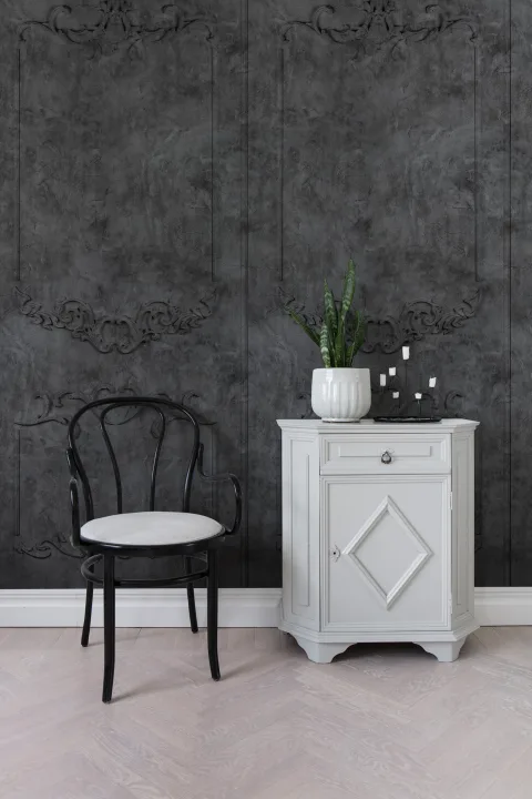 Wallpaper with mysterious panels