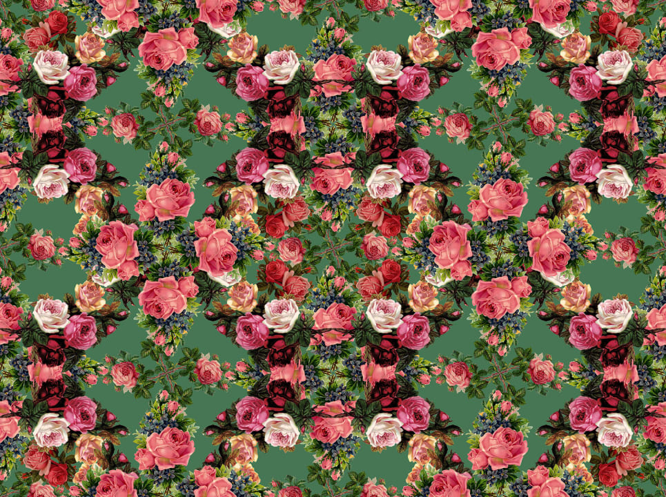 Un motif floral en forme de kaléïdoscope
