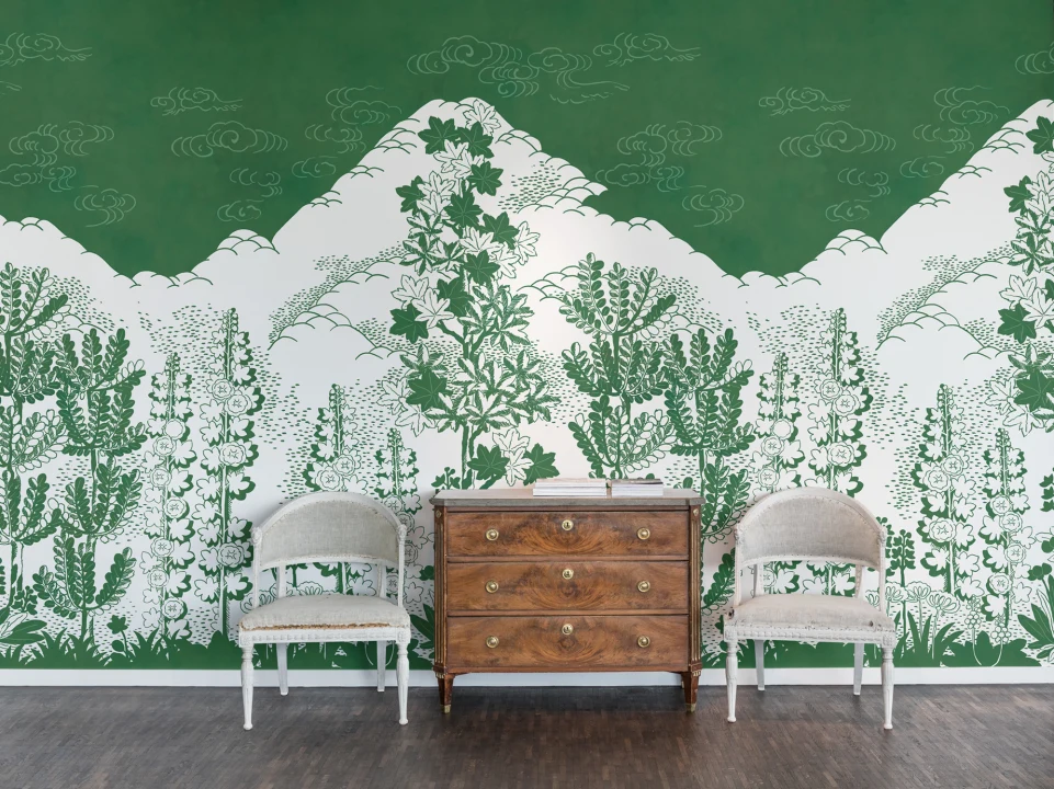 Decorate all four walls with a lush mountain range
