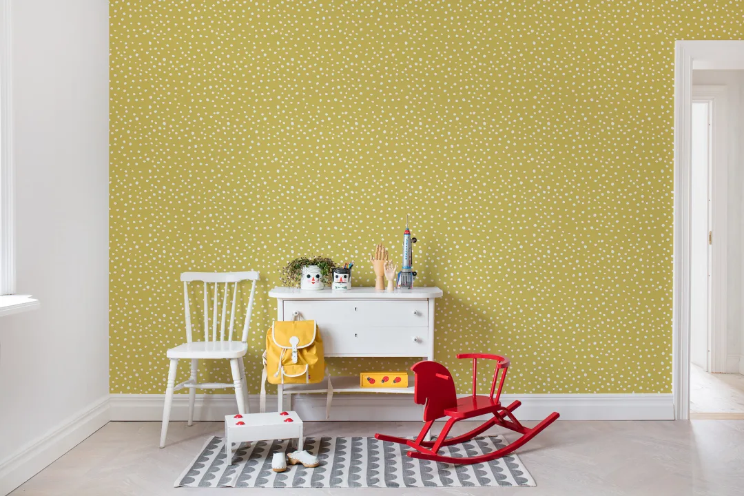 Yellow dot wall mural
