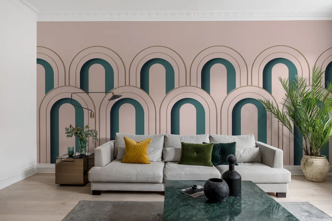Un décor mural 3D dans un rose poudré qui ajoutera de la profondeur à n’importe quelle pièce.