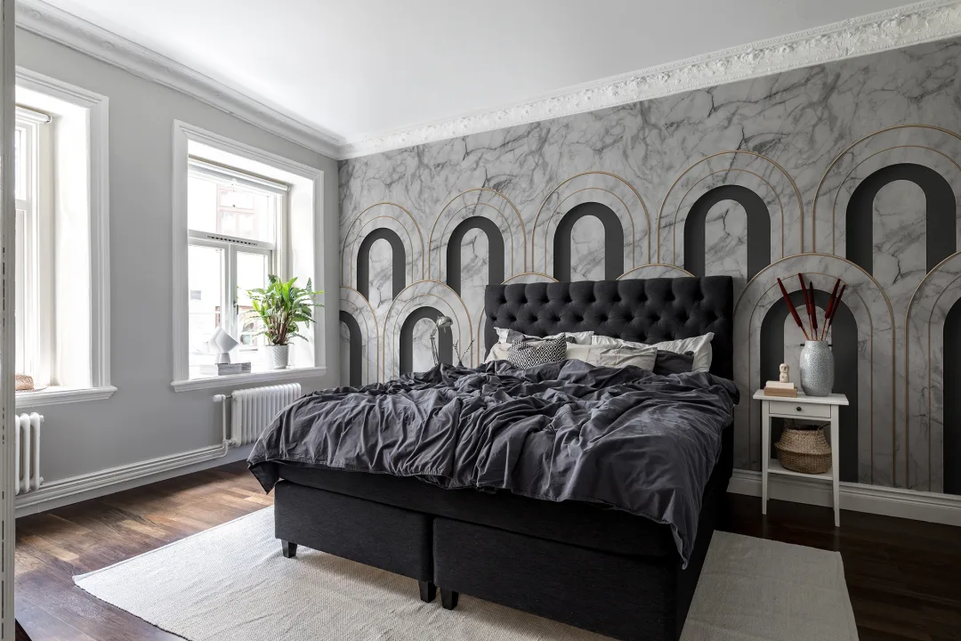 Arched marble wallpaper