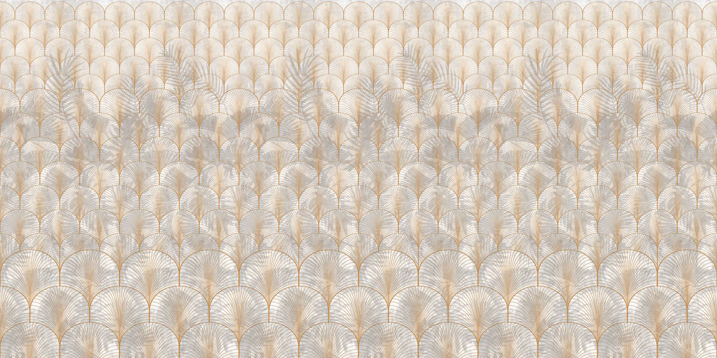 Elegant art deco wallpaper with palm leaves