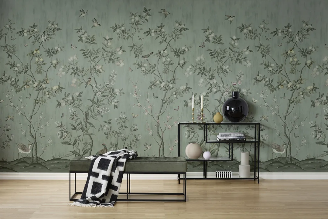 Exotic birds and swirling butterflies