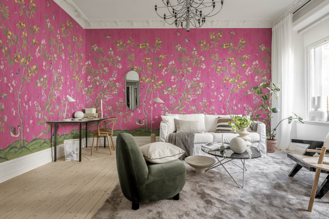Passionate pink wall mural