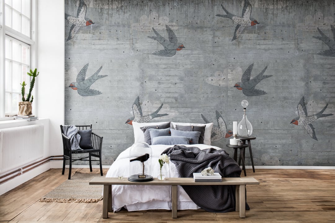 Décor mural poétique effet béton