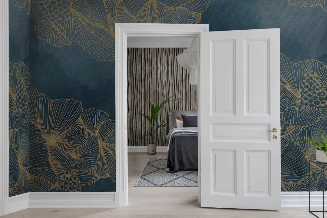 Wall mural with gold details