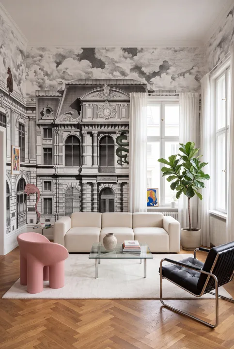 Decorative wallpaper with animals