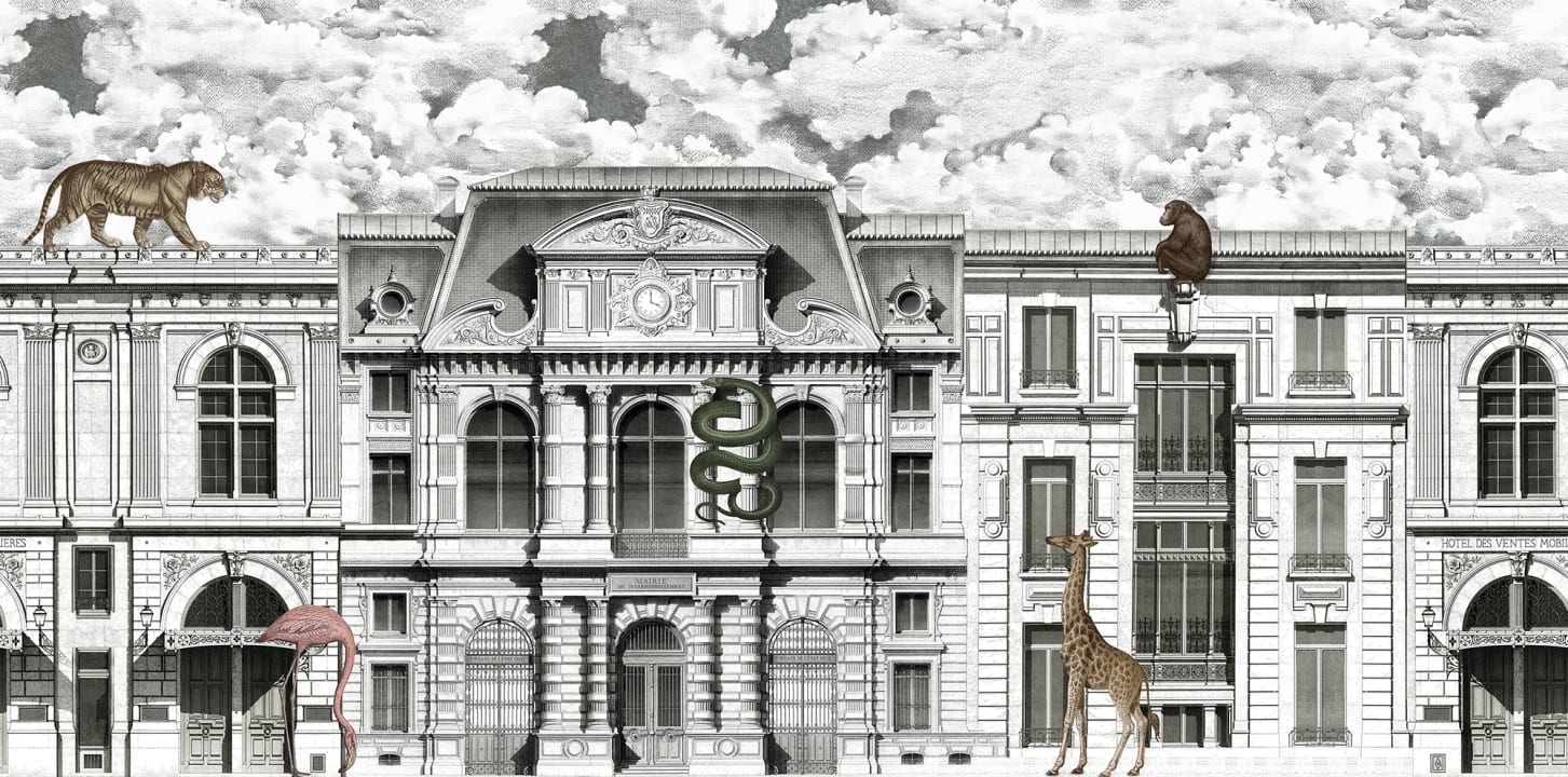 Decorative wallpaper with animals
