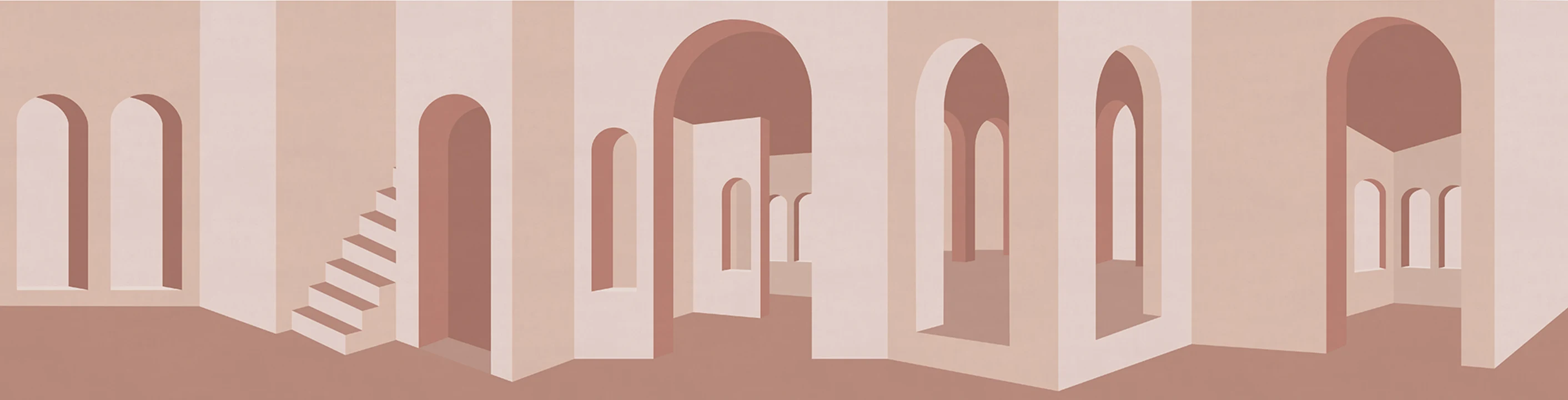 Terracotta landschap behang