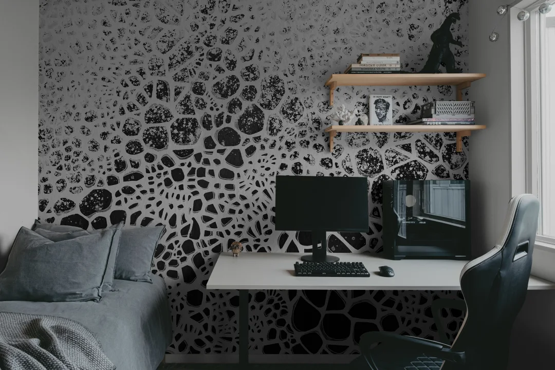 Proziran zidni mural s rukom crtanim mjehurićima