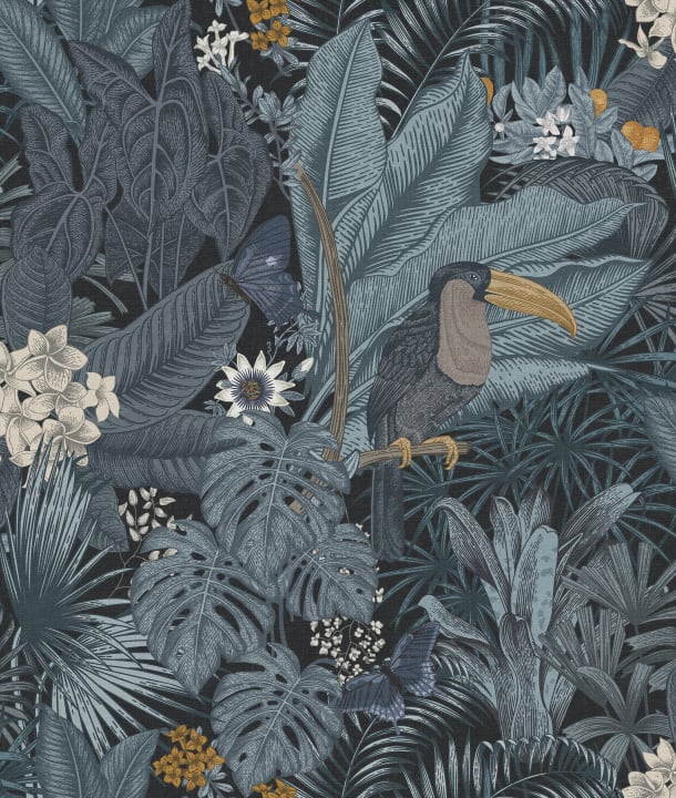 Blue jungle wallpaper
