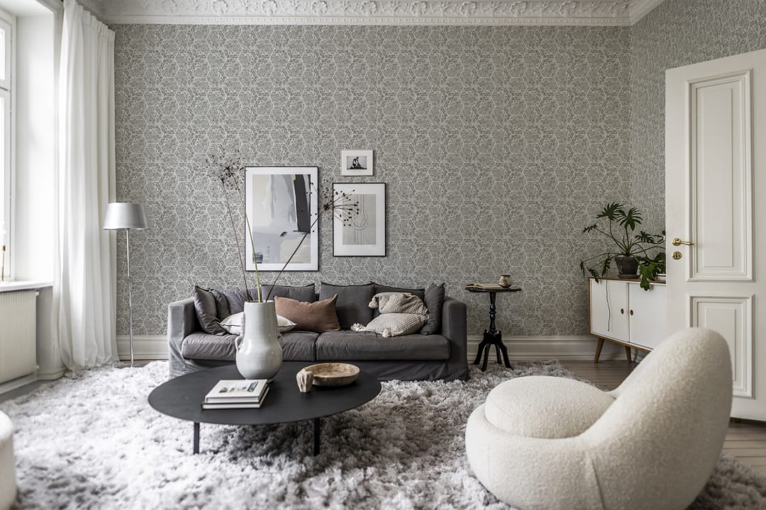 Marbled Hexagon Tiles, Gray