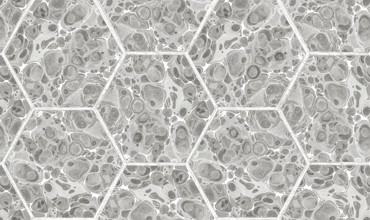 Marbled Hexagon Tiles, Gray