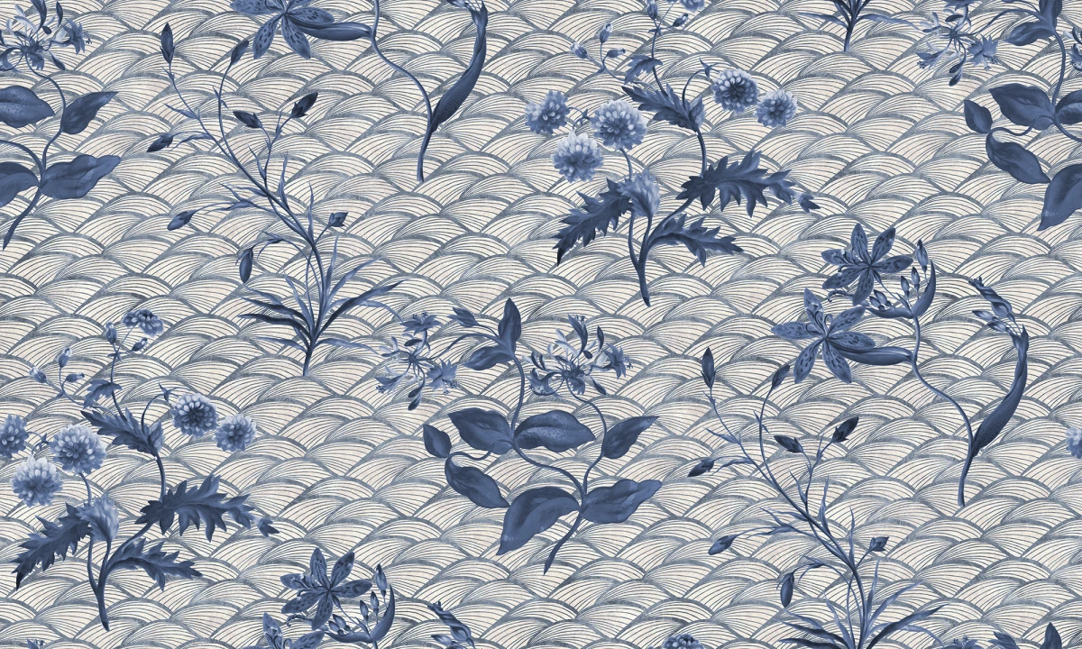 Floral Ripple Blue