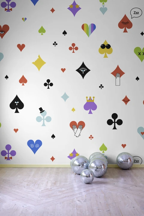 Rainbow poker print wall mural