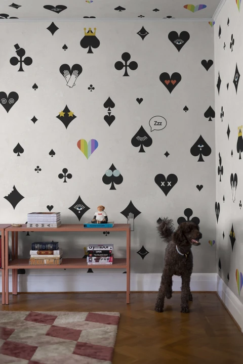 Black and white poker print wall mural