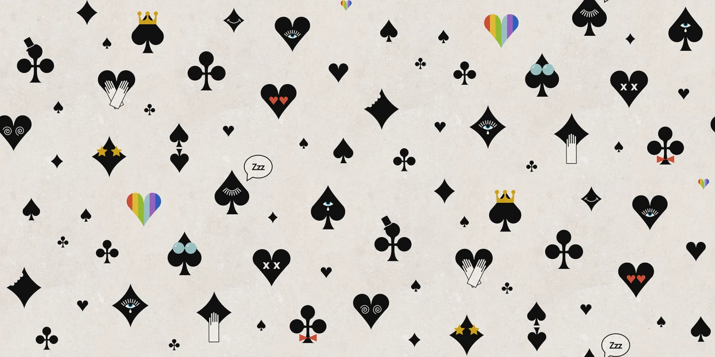 Black and white poker print wall mural