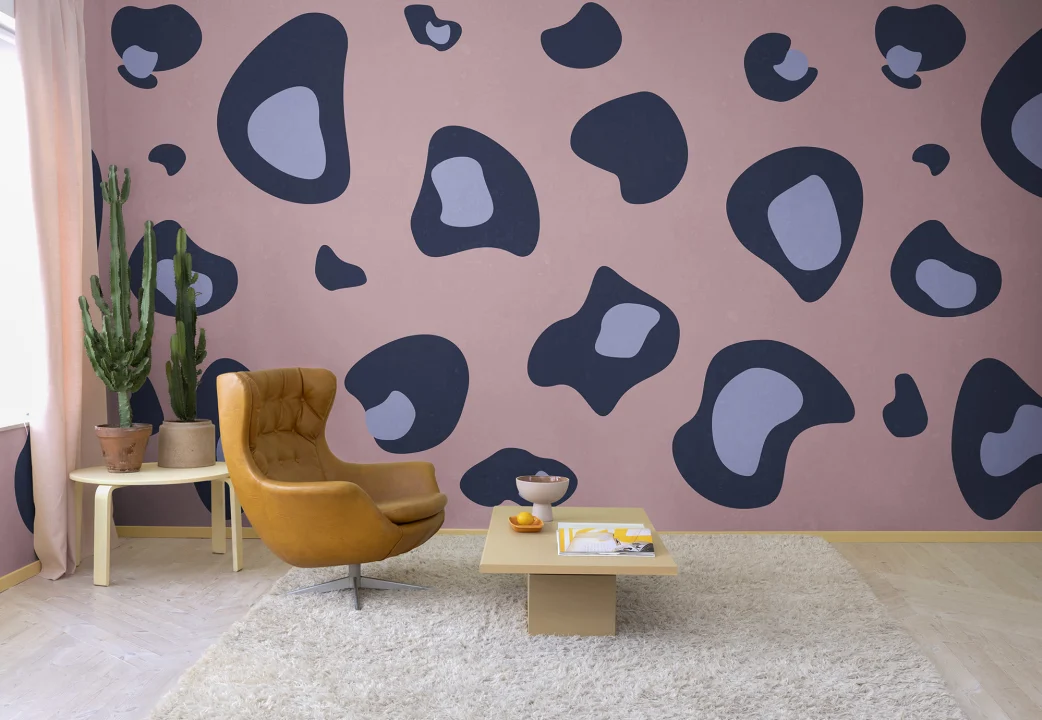 Roze luipaard print behang